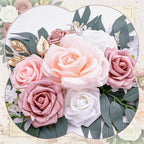 2 Pcs Wedding Arch Flowers Set, Large 21.7in & Small 18.1in, alternate view 2
