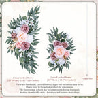 2 Pcs Wedding Arch Flowers Set, Large 21.7in & Small 18.1in, alternate view 3