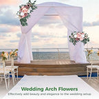 2 Pcs Wedding Arch Flowers Set, Large 23.6 in & Small 15.7 in Artificial Floral Swag for Outdoor Wedding, alternate view 3
