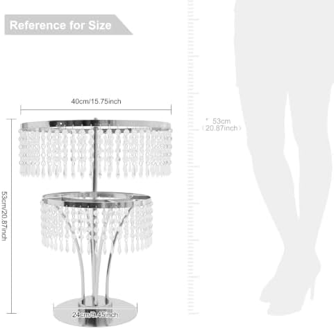 2 PCS Wedding Vases Centerpieces, 21" Tall Crystal Flower Stand in Silver, alternate view 3