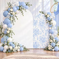 2 Pcs White Floral Arch Covers Backdrop 7.2ft 6ft Stretchy Fabric Covers for Ripples Wedding Bridal Shower Baby