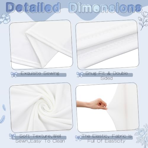 2 Pcs White Floral Arch Covers Backdrop 7.2ft 6ft Stretchy Fabric Covers for Ripples Wedding Bridal Shower Baby, alternate