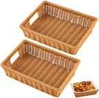 2 Pcs Wicker Serving Baskets for 9x13 Inch Foil Pans, Brown in 9x13 Inch in Brown