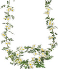 2 Pcs Wildflower Garland Spring Flowers Garland 12 FT White Artificial Daisy Flowers and Leaves Faux Floral Vine