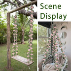 2 Pcs Wildflower Garland Spring Flowers Garland Pink Artificial Daisy Flowers and Leaves Faux Floral Vine for, alternate view
