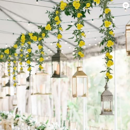2 Pcs Wildflower Garland Spring Flowers Garland Yellow Artificial Daisy Flowers and Leaves Faux Floral Vine for, alternate