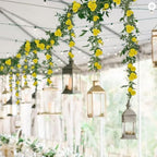 2 Pcs Wildflower Garland Spring Flowers Garland Yellow Artificial Daisy Flowers and Leaves Faux Floral Vine for, alternate