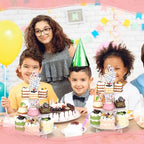 2 Pcs Wildflower Party Decorations 3 Tier Floral Cupcake Stand in Bright Color, alternate view 6