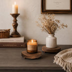 2 Pcs Wood Riser for Display Stand, 4.72inch Holder for Rustic Farmhouse Decor, Tiered Tray Decorations, Round, alternate