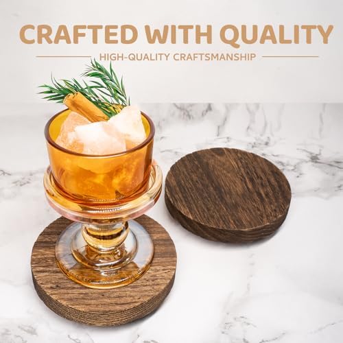 2 Pcs Wood Riser for Display Stand, 4.72inch Holder for Rustic Farmhouse Decor, Tiered Tray Decorations, Round, alternate