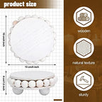 2 Pcs Wooden Risers for Displays Round Wood Riser Distressed Wood Risers Farmhouse Pedestal Display Stand Rustic, alternate