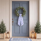 2 Pcs Wreath Sash Blue Floral Scalloped,4.5"*55.1", alternate view 4