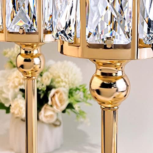 2 Piece Crystal Bowl Tealight Candelabra Votive Candle Stands, Wedding centerpieces for Tables Crystal, alternate view 5
