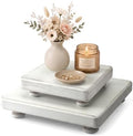 2-Piece Display Risers with Round Edge for Coffee Table, Whitewhsh in Whitewhsh