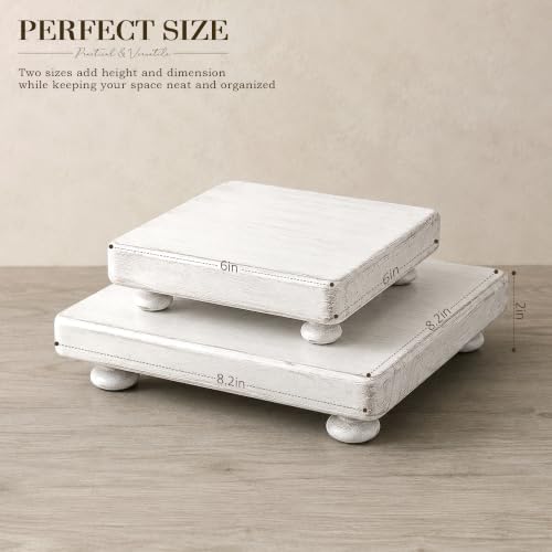 2-Piece Display Risers with Round Edge for Coffee Table, Whitewhsh in Whitewhsh, alternate view 2