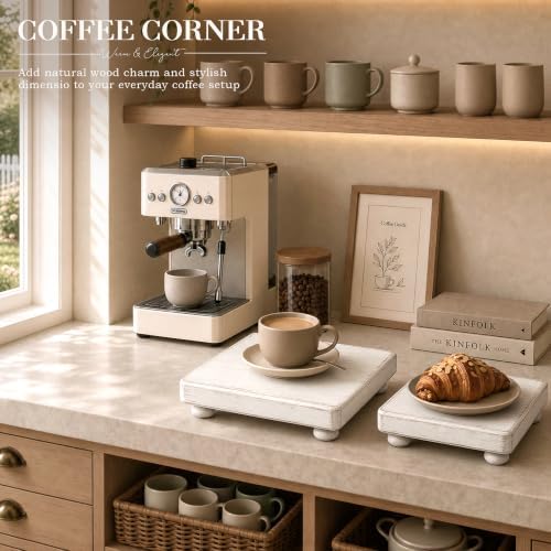 2-Piece Display Risers with Round Edge for Coffee Table, Whitewhsh in Whitewhsh, alternate view 3