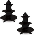 2 Piece Durable Boardstock 3-Tier Cupcake Stands for Birthday Parties, Wedding Reception Centerpieces, Halloween