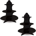 2 Piece Durable Boardstock 3-Tier Cupcake Stands for Birthday Parties, Wedding Reception Centerpieces, Halloween