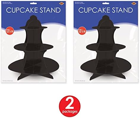 2 Piece Durable Boardstock 3-Tier Cupcake Stands for Birthday Parties, Wedding Reception Centerpieces, Halloween, alternate