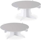 2 Piece Durable Cake Stands for Weddings Birthday Party Cupcake Holders Baby Shower Celebration Supplies, 12.5"