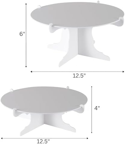 2 Piece Durable Cake Stands for Weddings Birthday Party Cupcake Holders Baby Shower Celebration Supplies, 12.5", alternate