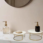 2-Piece Round Marble Cake Stand Set - 9.5 and 7.9 Inch Marble & Gold Dessert Display for Wedding, Party Decor in, alternate
