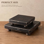 2-Piece Set Wood Display Risers for Coffee Table, Distressed Black in Distressed Black, alternate view 2