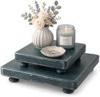 2-Piece Set Wood Display Risers with 4 legs for Coffee Table, Blue in Blue