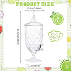 2 Pieces 1.3 Gallon Drink Dispensers for Parties Crystal Iced Beverage Dispenser with Stand and Spigot, Glass, alternate view