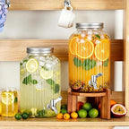 2 Pieces 1 Gallon Plastic Beverage Dispenser with Spigot Striped Clear Large Drink Beverage Dispenser Summer, alternate view
