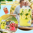 2 Pieces 1 Gallon Plastic Beverage Dispenser with Spigot Striped Clear Large Drink Beverage Dispenser Summer, alternate view