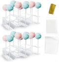 2 Pieces Cake Pop Stands Set with Sticks Kit (Clear) in Clear (with 50pcs sticks)