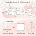 2 Pieces Cake Pop Stands Set with Sticks Kit (Clear) in Clear (with 50pcs sticks), alternate view 3