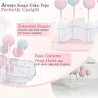 2 Pieces Cake Pop Stands Set with Sticks Kit (Clear) in Clear (with 50pcs sticks), alternate view 4