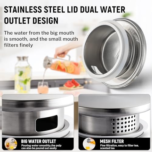 2 Quart (2 Liter 68 oz) Square Glass Pitcher with Lid and Spout, Water Pitchers with Handle for Fridge, alternate view 5