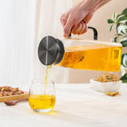2 Quart (2 Liter 68 oz) Square Glass Pitcher with Lid and Spout, Water Pitchers with Handle for Fridge, alternate view 5