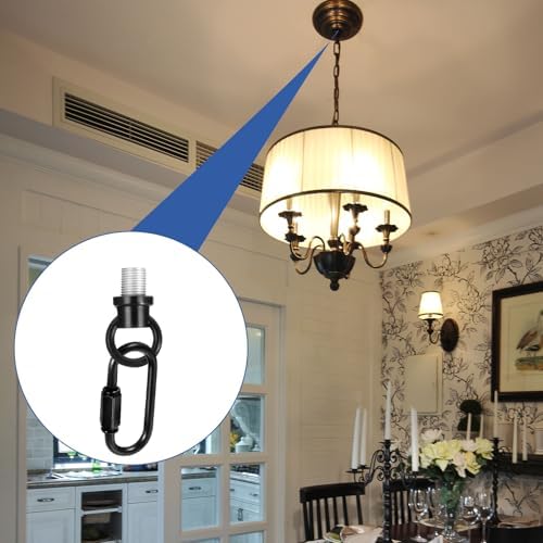 2 Set 1/8-IP Lighting Loops with Link Buckle Connectors for Light Fixture Chandelier Chain Extension, Hook Rings, alternate