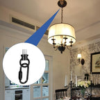 2 Set 1/8-IP Lighting Loops with Link Buckle Connectors for Light Fixture Chandelier Chain Extension, Hook Rings, alternate