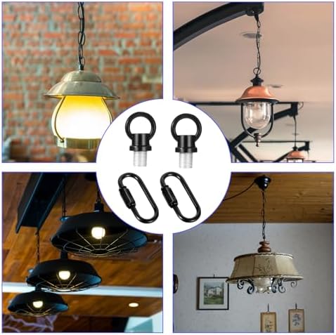2 Set 1/8-IP Lighting Loops with Link Buckle Connectors for Light Fixture Chandelier Chain Extension, Hook Rings, alternate