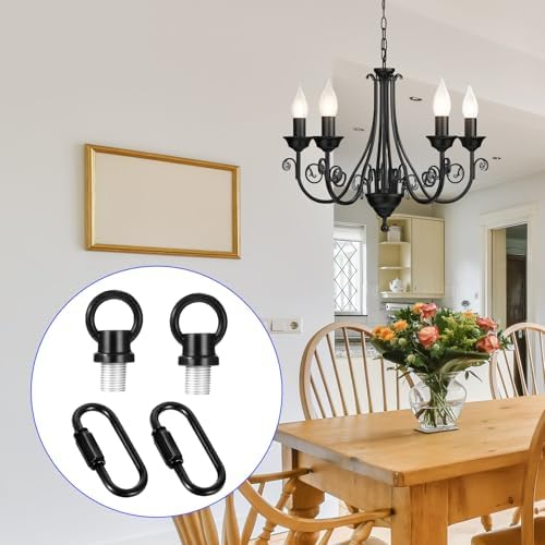 2 Set 1/8-IP Lighting Loops with Link Buckle Connectors for Light Fixture Chandelier Chain Extension, Hook Rings, alternate