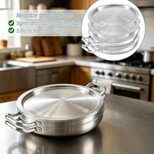 2 Set 12 Inch Chilled Serving Trays for Parties, Shrimp Cocktail Serving Dish with Ice Tray, Stainless Steel, alternate view