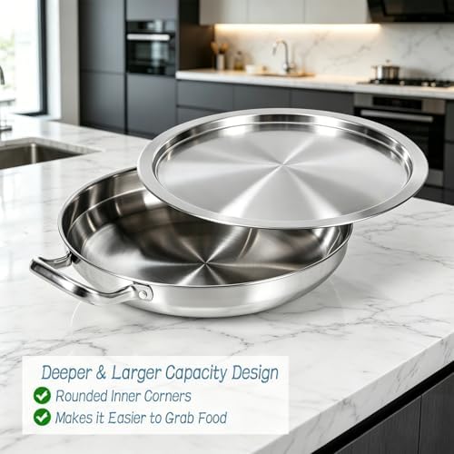 2 Set 12 Inch Chilled Serving Trays for Parties, Shrimp Cocktail Serving Dish with Ice Tray, Stainless Steel, alternate view