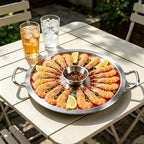 2 Set 12 Inch Chilled Serving Trays for Parties, Shrimp Cocktail Serving Dish with Ice Tray, Stainless Steel, alternate view