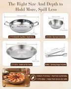 2-Set 12 Inch Shrimp Cocktail Serving Dish with Ice Tray, Stainless Steel Cold Chilled Serving Trays, Cooling, alternate view