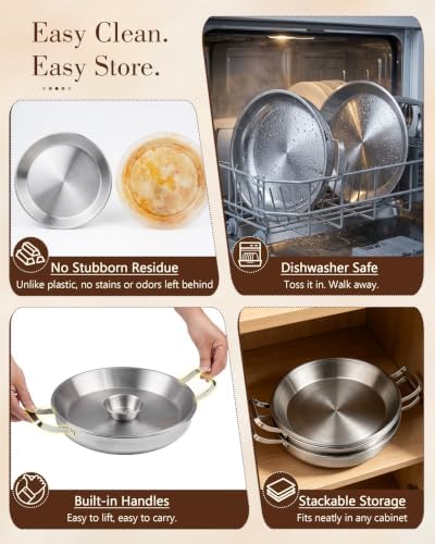 2-Set 12 Inch Shrimp Cocktail Serving Dish with Ice Tray, Stainless Steel Cold Chilled Serving Trays, Cooling, alternate view