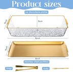 2 Set 16" x 9.45" Chilled Serving Tray for Parties, Gold in Gold, alternate view 3