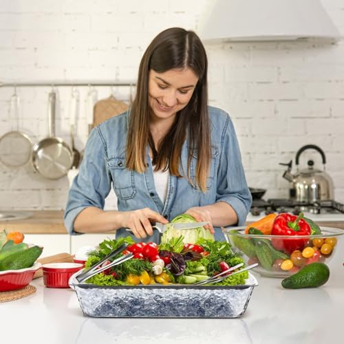 2 Set 16" x 9.45" Chilled Serving Tray for Parties, Silver in Silver, alternate view 2