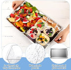2 Set 16" x 9.45" Chilled Serving Tray for Parties, Silver in Silver, alternate view 5