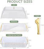 2 Set 16" x 9" Chilled Serving Tray for Parties with lids Compartments Ice Chilled Party Platter Charcuterie, alternate view