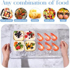 2 Set 16" x 9" Chilled Serving Tray with Compartments, Clear in Clear, alternate view 5